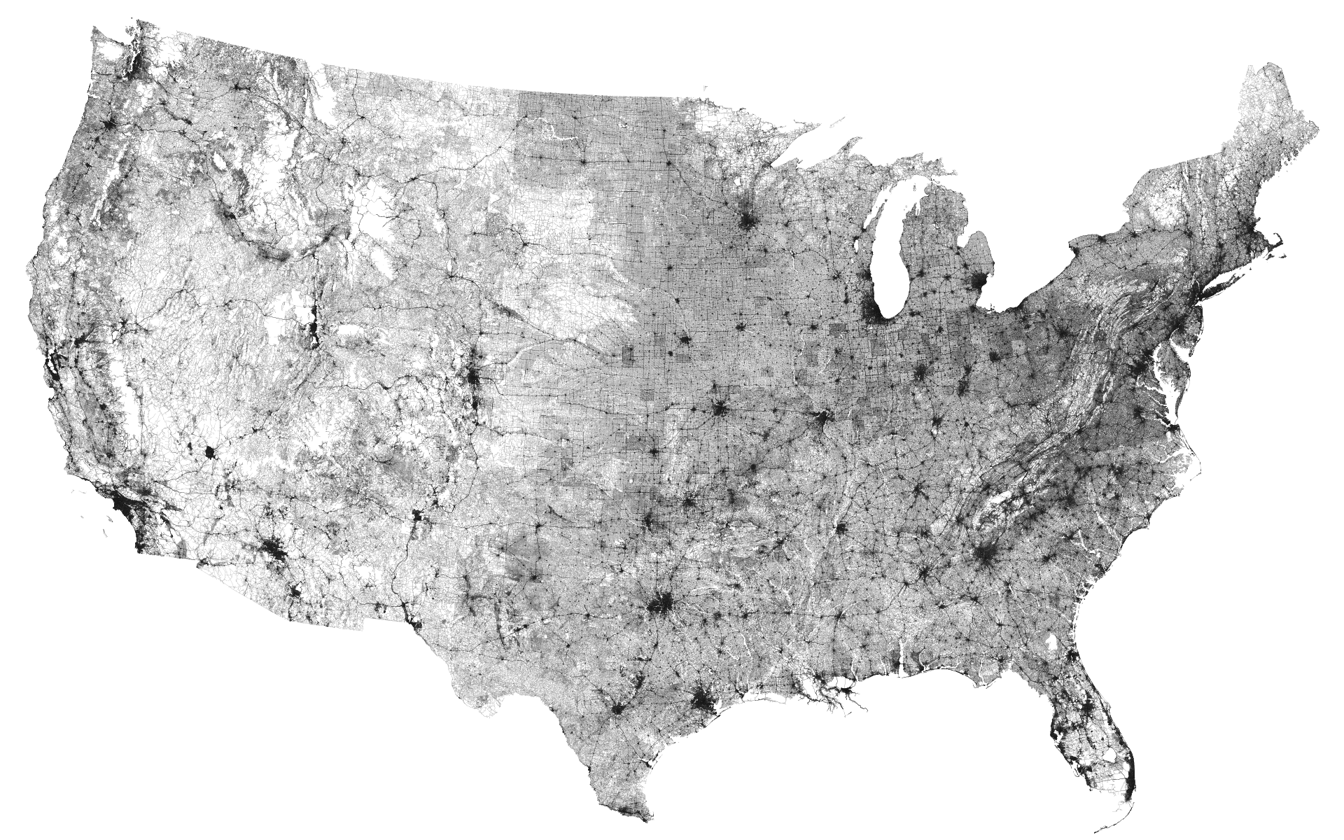 All the roads in the US